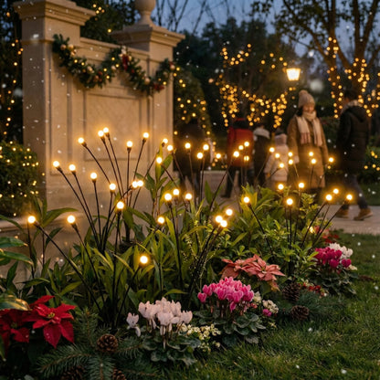 Solar Garden Stake Lights Starburst Effect Warm White Dusk Sensor