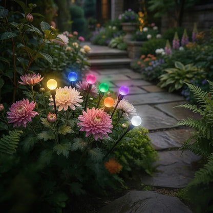 Solar Garden Stake Lights Starburst Effect Warm White Dusk Sensor