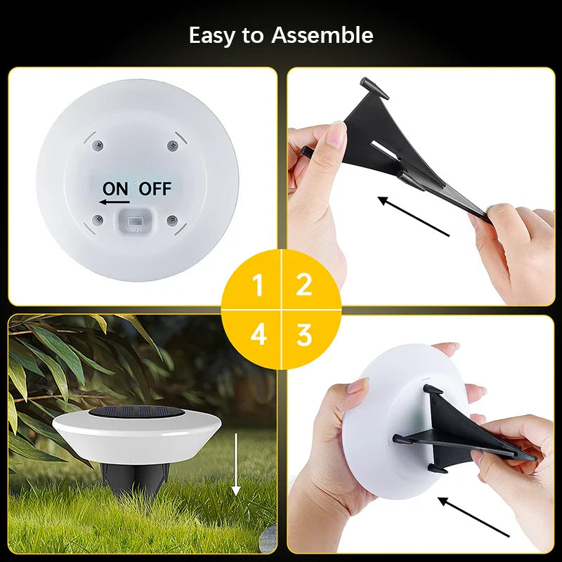 Solar Ground Lights 360° Ring Set of 4