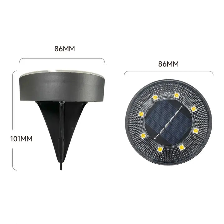 Solar Ground Lights Weatherproof Dusk-To-Dawn Set of 4
