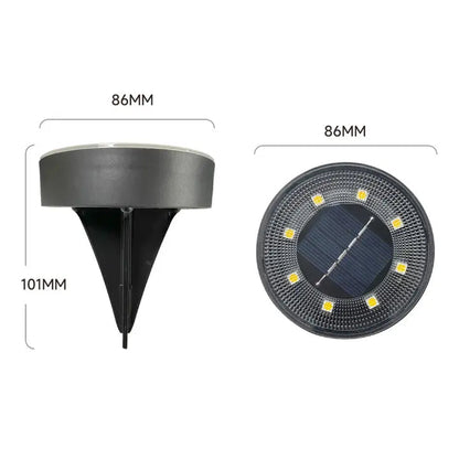 Solar Ground Lights Weatherproof Dusk-To-Dawn Set of 4