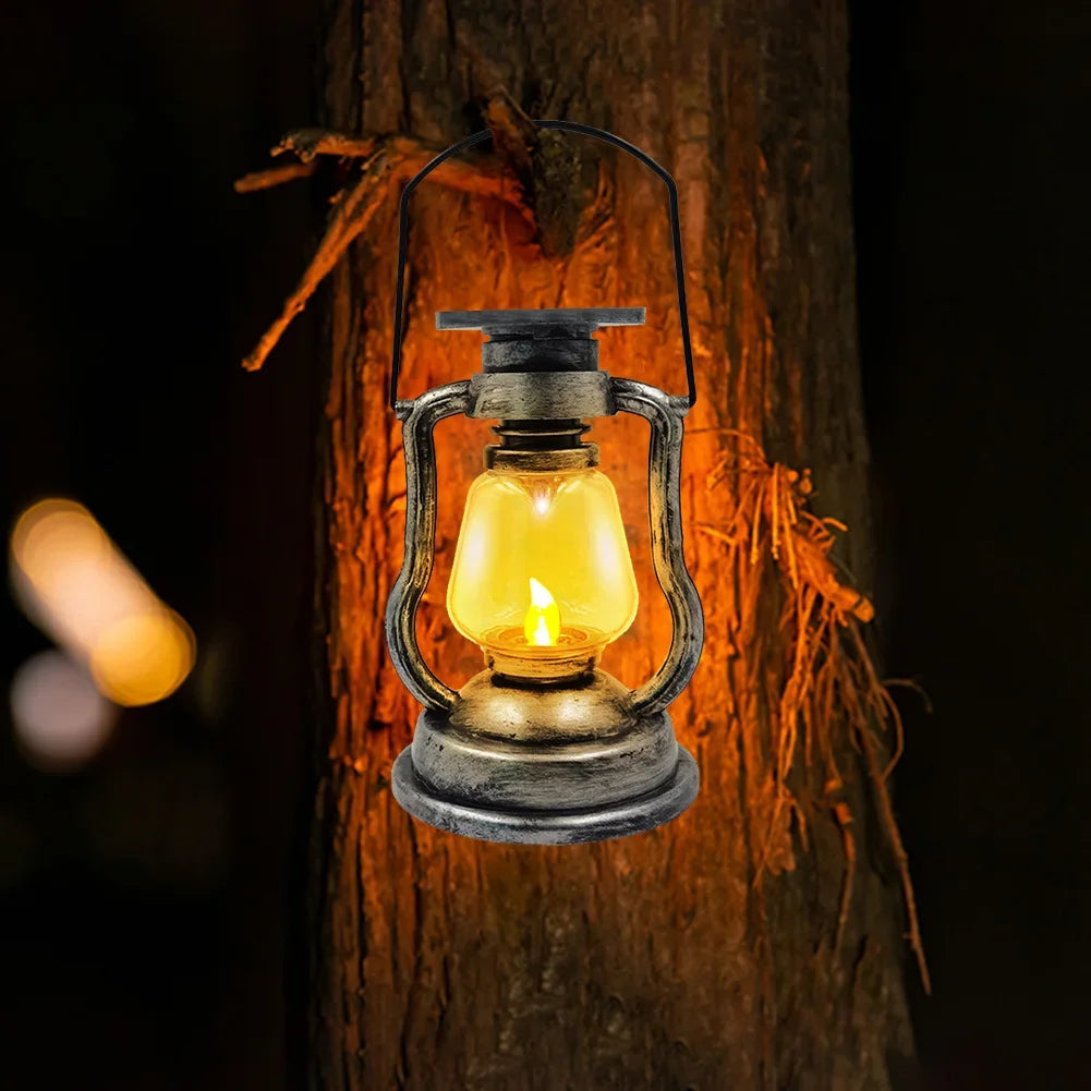 Solar Lantern Automatic Dusk To Dawn Flickering LED