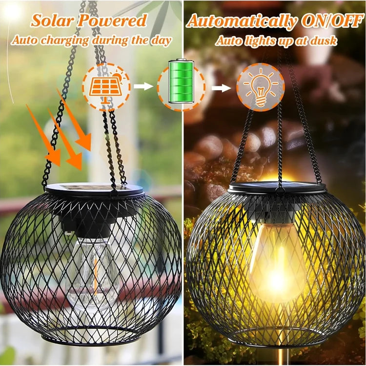 Solar Lantern Weatherproof Metal-ABS 36-Hour Runtime