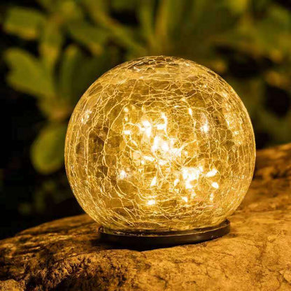 Solar Path Light Crackle Glass Automatic Warm White