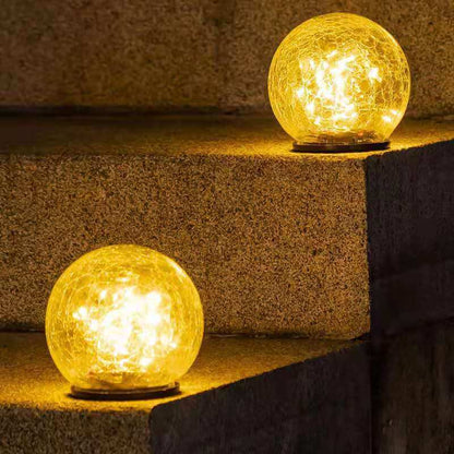 Solar Path Light Crackle Glass Automatic Warm White