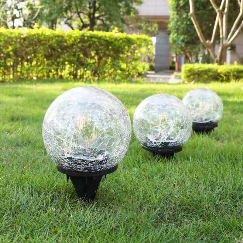 Solar Path Light Crackle Glass Automatic Warm White