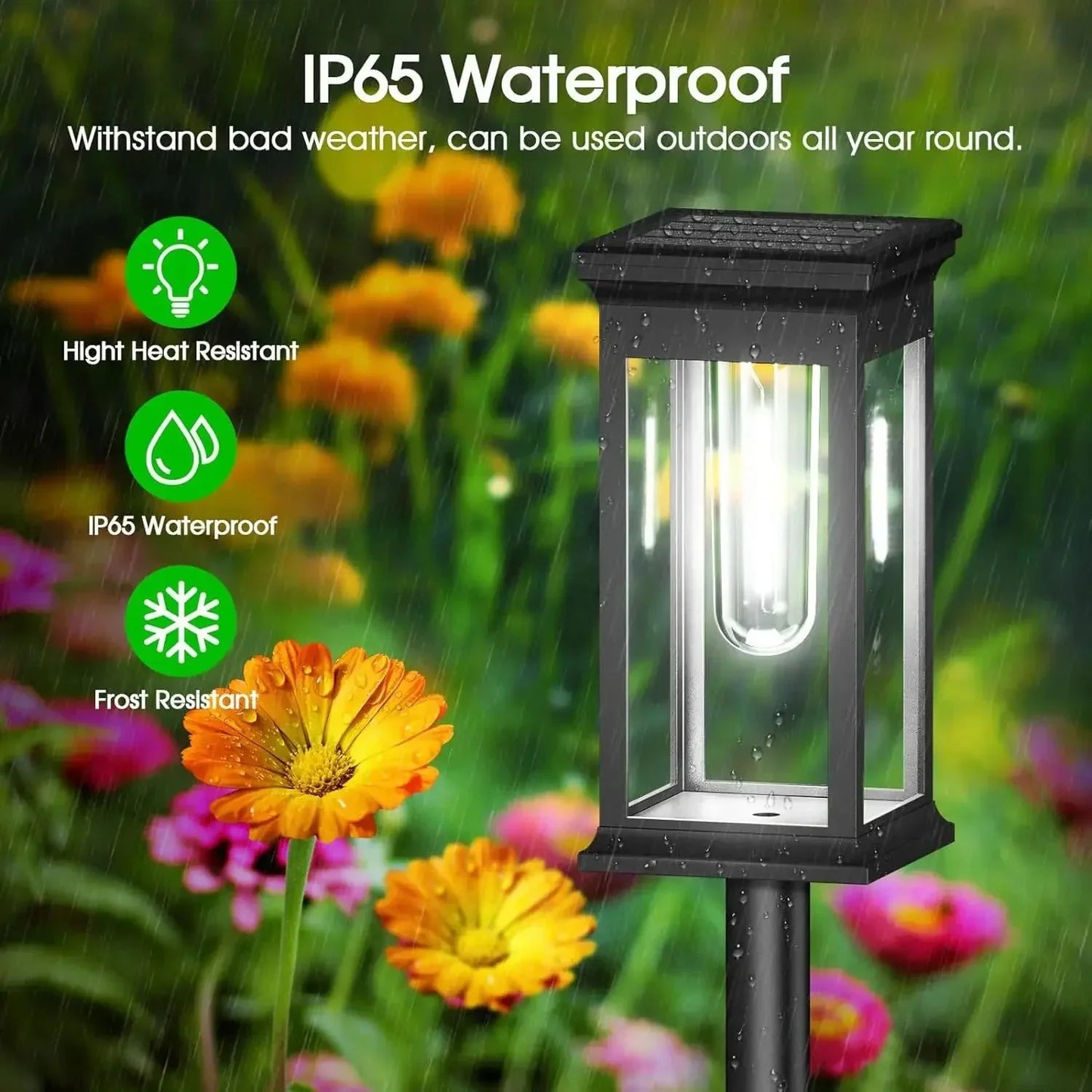 Solar Pathway Lights Filament LED Lantern Set of 2