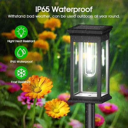 Solar Pathway Lights Filament LED Lantern Set of 2