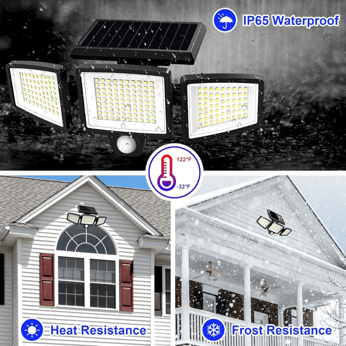 Solar Security Light Triple-Head Motion Sensor 2500 Lumens