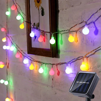 Solar String Lights Solar-Powered IP65 Adjustable Panel