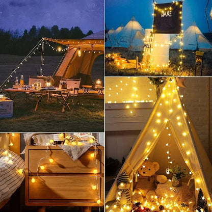 Solar String Lights Solar-Powered IP65 Adjustable Panel
