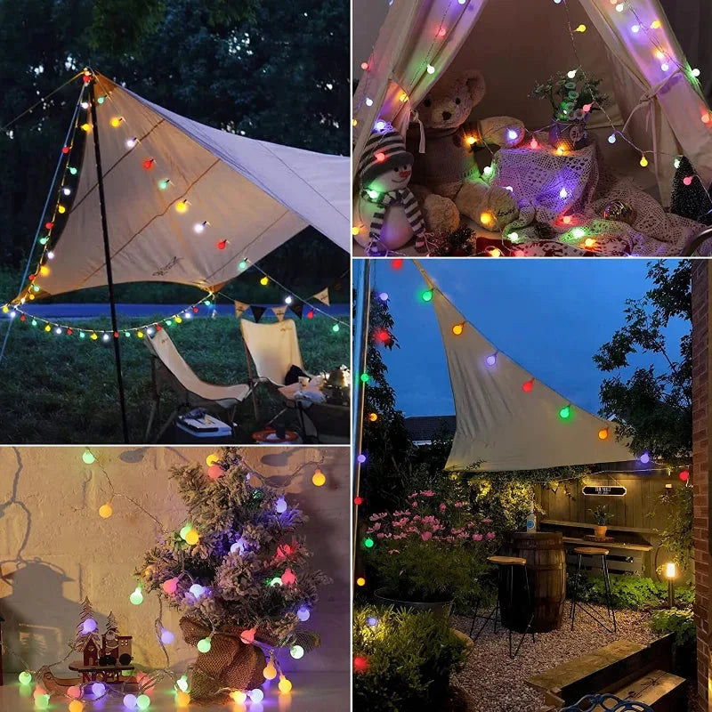 Solar String Lights Solar-Powered IP65 Adjustable Panel