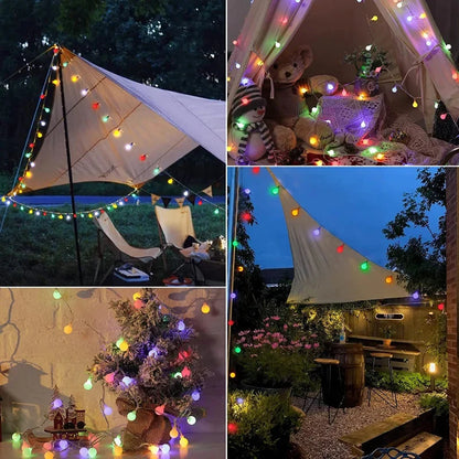 Solar String Lights Solar-Powered IP65 Adjustable Panel