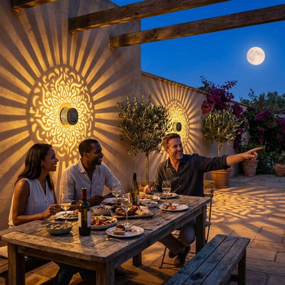 Solar Wall Light Mandala Shadow Projection IP65