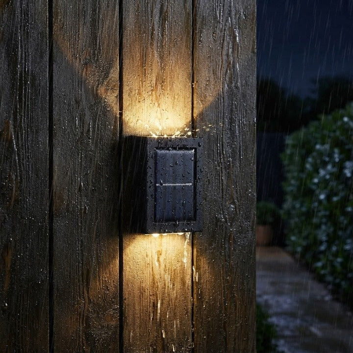 Solar Wall Lights Warm White Aluminum Set of 4