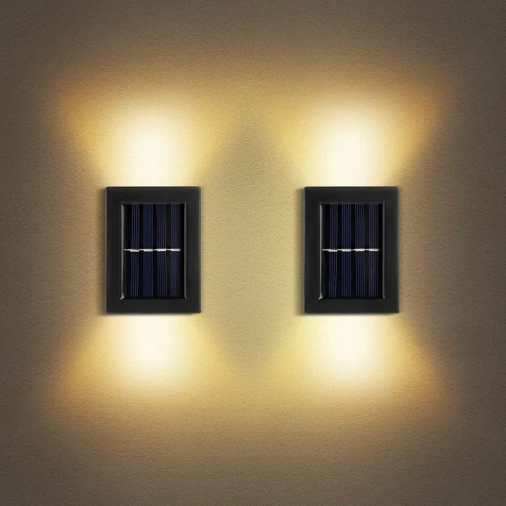 Solar Wall Lights Warm White Aluminum Set of 4