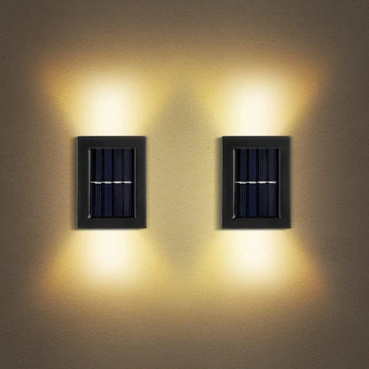 Solar Wall Lights Warm White Aluminum Set of 4