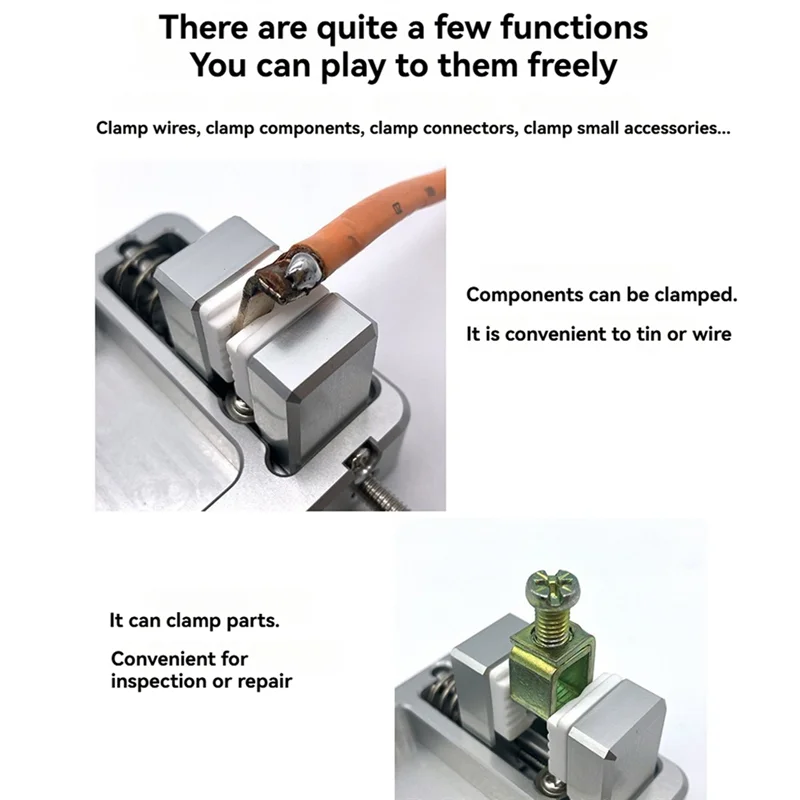 Soldering Clamp Double Jaw 0.43 Inch Opening Heat-Resistant Jaws