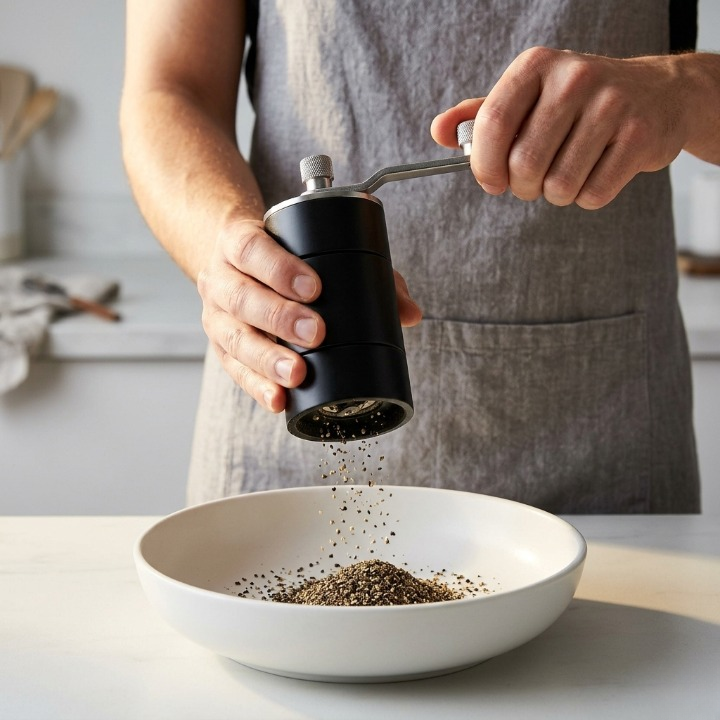 Spice Grinder Stainless Steel Ergonomic Crank & Adjustable Grind