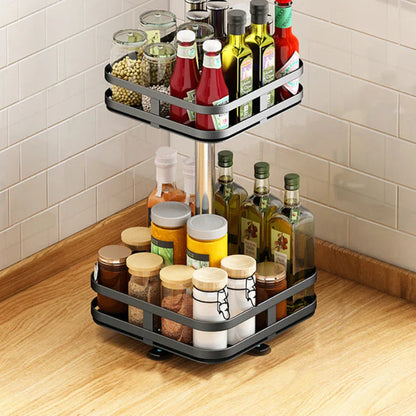 Spice Rack 360° Rotating Carbon Steel Multi-Tier