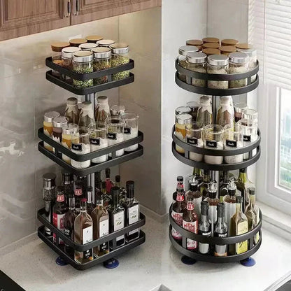 Spice Rack 360° Rotating Carbon Steel Multi-Tier