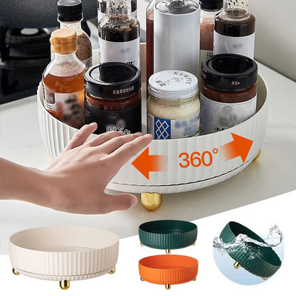 Spice Rack 360° Rotation Raised Edge & Removable Base