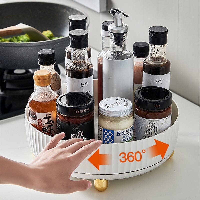Spice Rack 360° Rotation Raised Edge & Removable Base