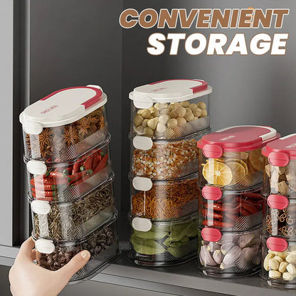 Spice Rack Stackable Clear Layers & Airtight Lids