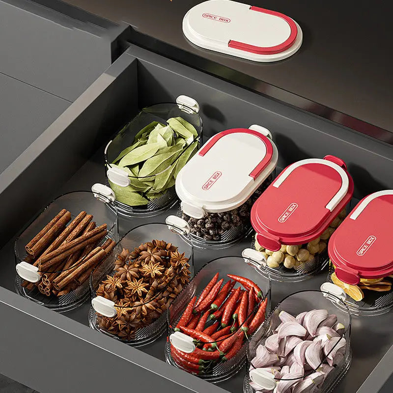 Spice Rack Stackable Clear Layers & Airtight Lids