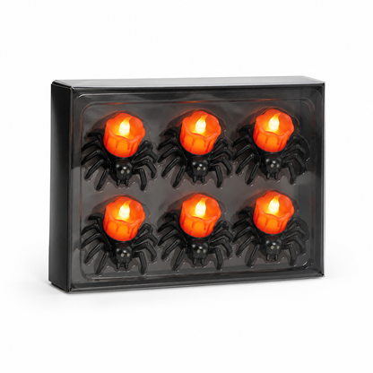 Spider Lights Flameless Battery-Powered Warm Flickering Set of 6