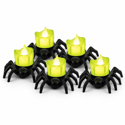 Spider Lights Flameless Battery-Powered Warm Flickering Set of 6