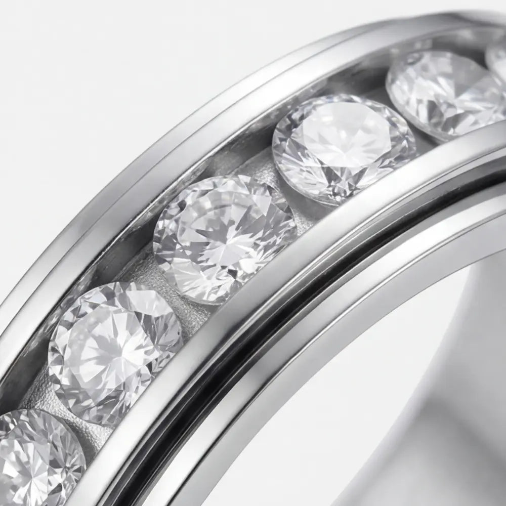 Spinner Ring Rotating Zirconia Hypoallergenic Titanium Steel