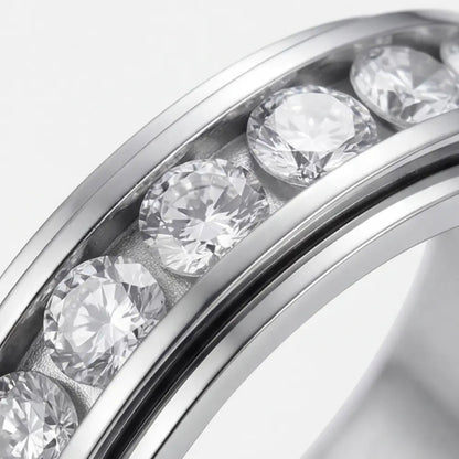 Spinner Ring Rotating Zirconia Hypoallergenic Titanium Steel