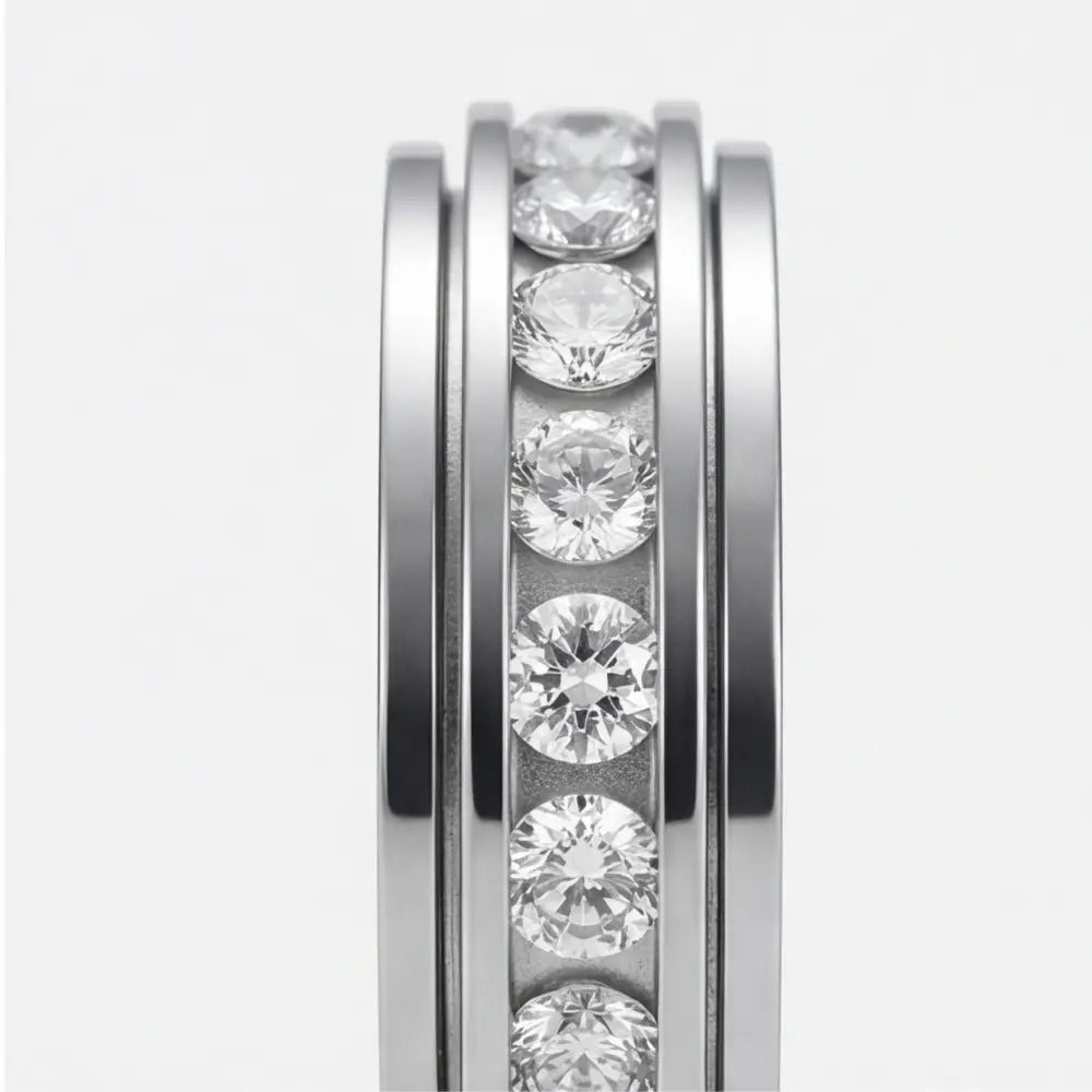 Spinner Ring Rotating Zirconia Hypoallergenic Titanium Steel