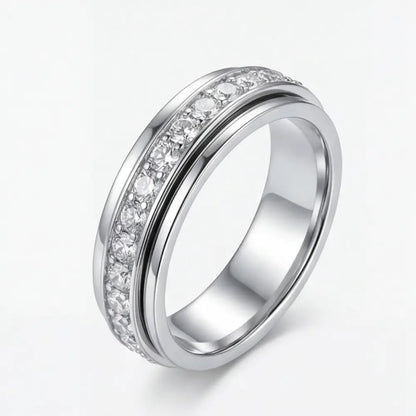 Spinner Ring Rotating Zirconia Hypoallergenic Titanium Steel