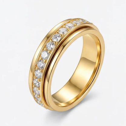 Spinner Ring Rotating Zirconia Hypoallergenic Titanium Steel