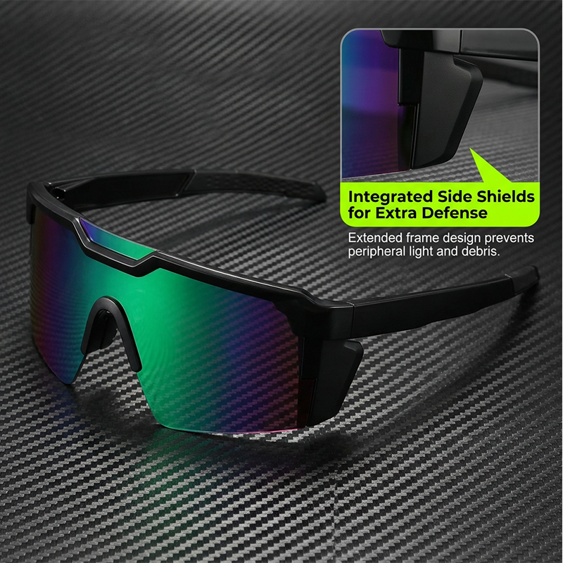 Sports Sunglasses UV400 Mirrored Non-Slip Grip