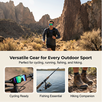 Sports Sunglasses UV400 Mirrored Non-Slip Grip
