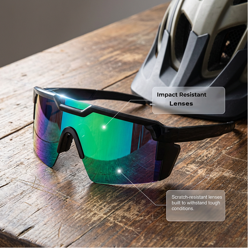 Sports Sunglasses UV400 Mirrored Non-Slip Grip