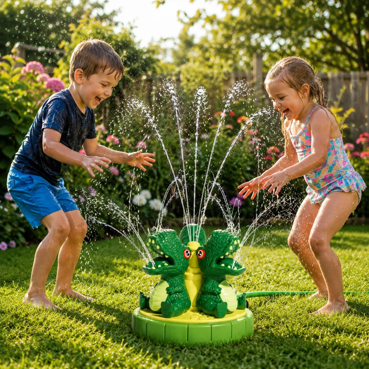 Sprinkler Dinosaur Interactive Garden Hose Attachment