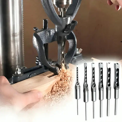 Square Mortise Drill Bit Set CNC-Milled Carbon Steel