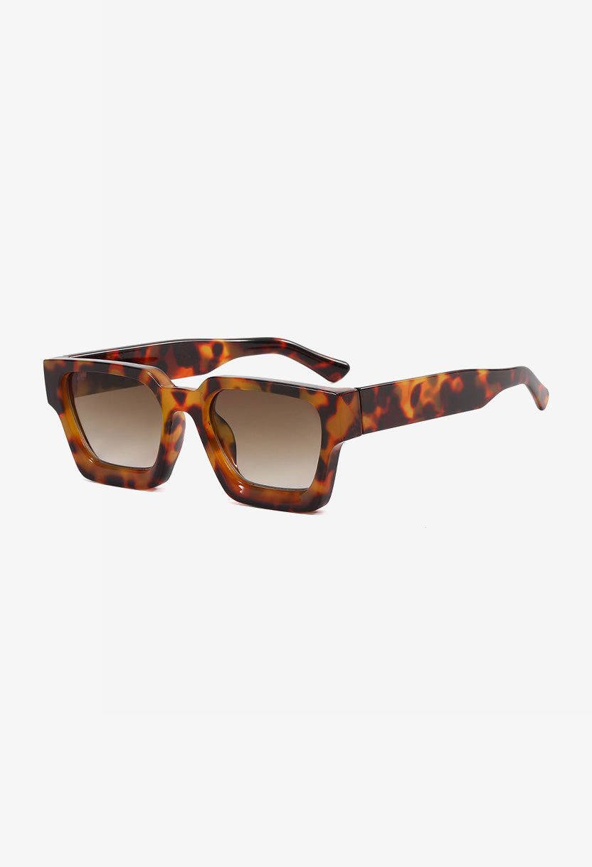 Square Sunglasses UV400 Anti-Reflective Lenses Lightweight Plastic Frame