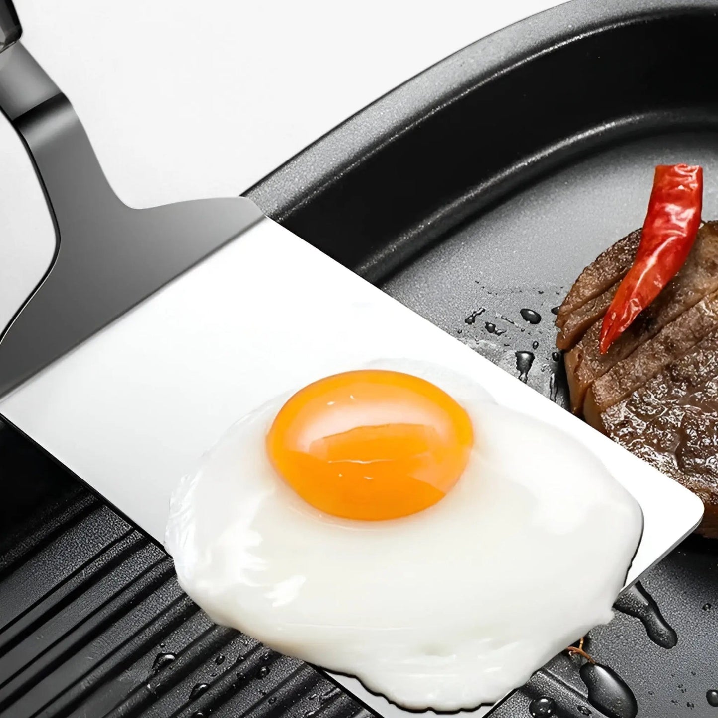 Square Turner Thin Stainless Steel Blade & Wood Handle
