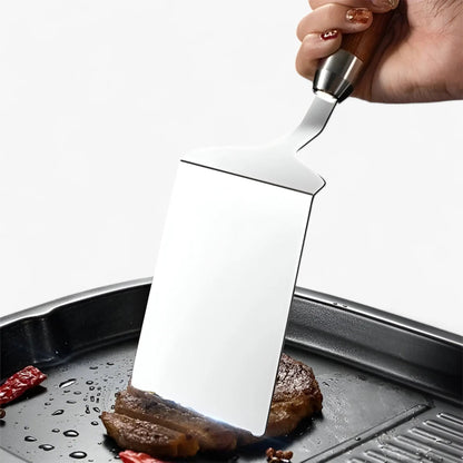 Square Turner Thin Stainless Steel Blade & Wood Handle