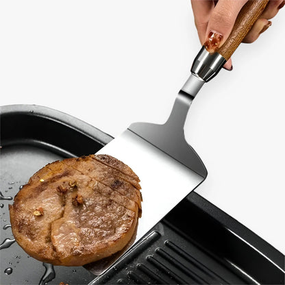 Square Turner Thin Stainless Steel Blade & Wood Handle