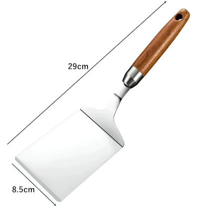Square Turner Thin Stainless Steel Blade & Wood Handle