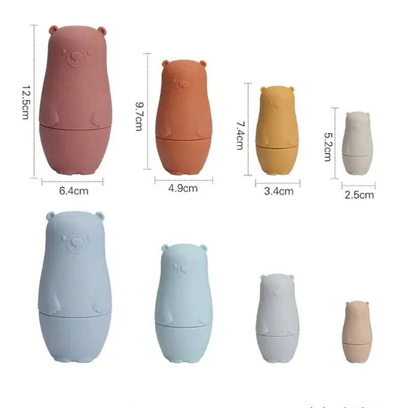 Stacking Figures 4-Piece Food-Grade Silicone Teething-Safe