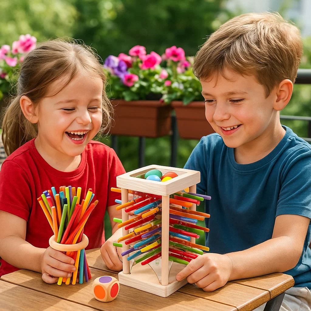 Stacking Toy Solid Wood & Non-Toxic Paint 3-in-1