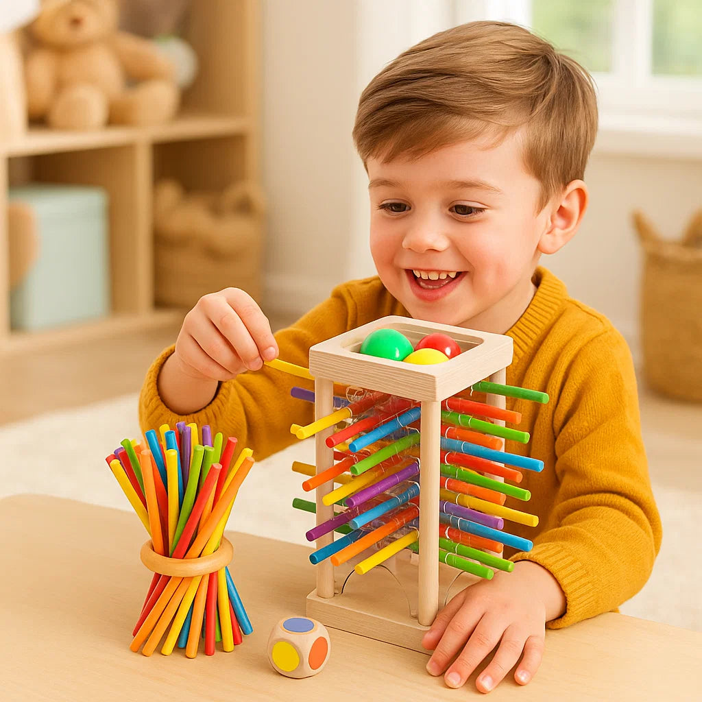 Stacking Toy Solid Wood & Non-Toxic Paint 3-in-1