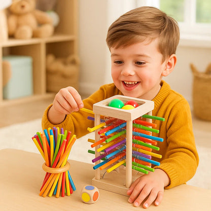 Stacking Toy Solid Wood & Non-Toxic Paint 3-in-1